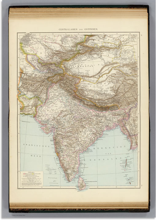Centralasien Ostindien 1881 World Atlas
