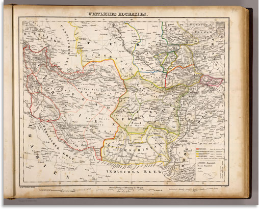 W Hochasien 1855 World Atlas