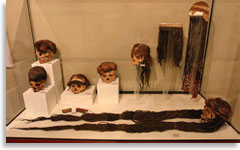 Длинные косы с женским черепом в Региональном музее Ики