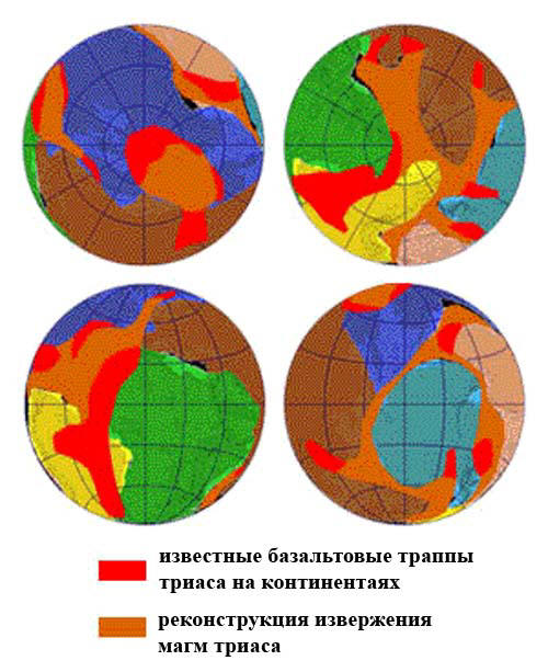 Положение траппов на малой Земле в триас