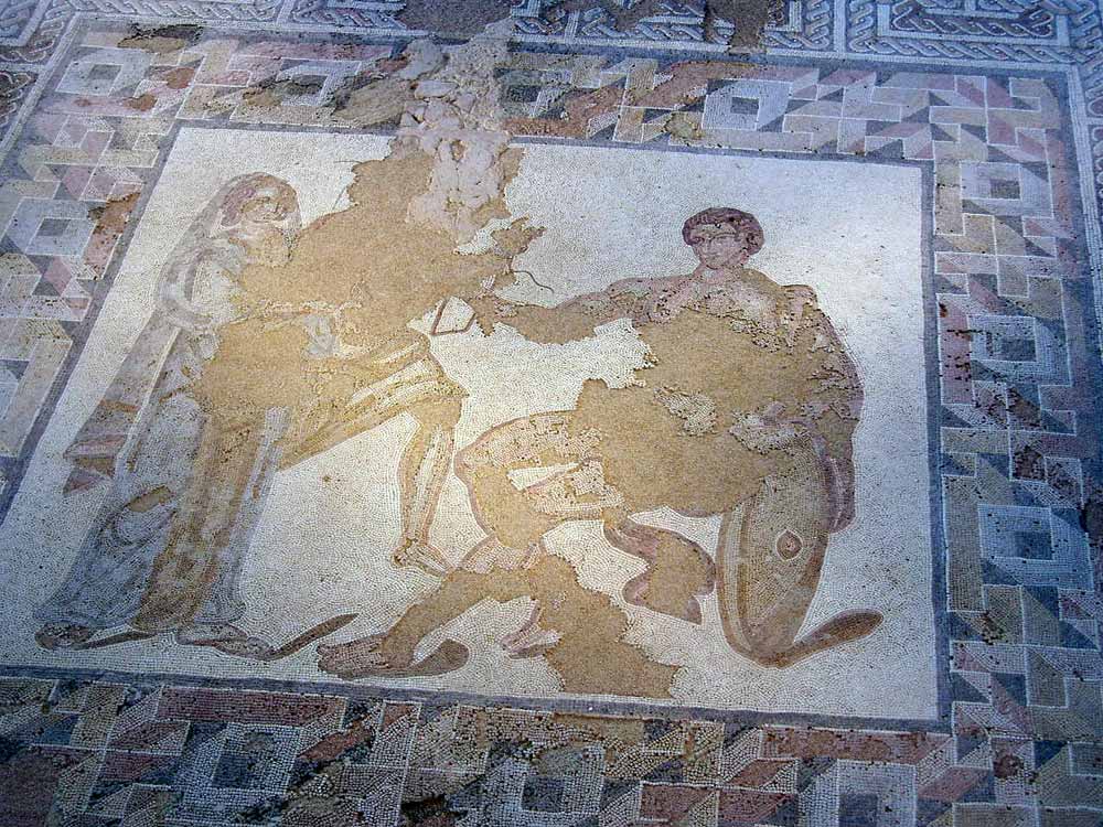 Мозаичный пол на «римской» вилле Де Матерна (de Materna, Carranque, Toledo), центральная Испания