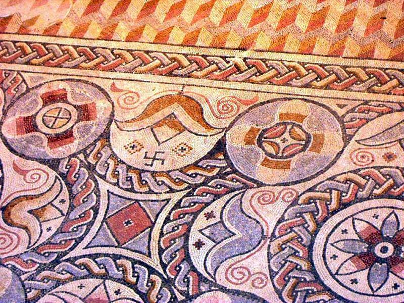 Мозаичный пол на «римской» вилле Де Матерна (de Materna, Carranque, Toledo), центральная Испания (деталь)