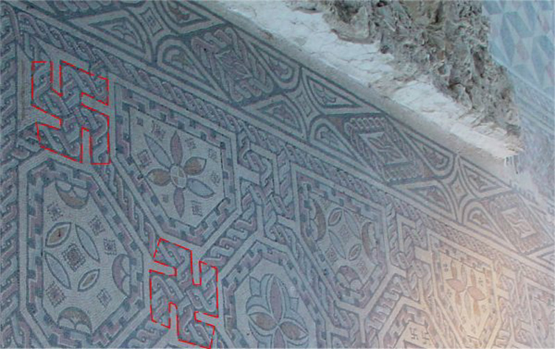 Мозаичный пол на «римской» вилле Де Матерна (de Materna, Carranque, Toledo), центральная Испания (деталь)