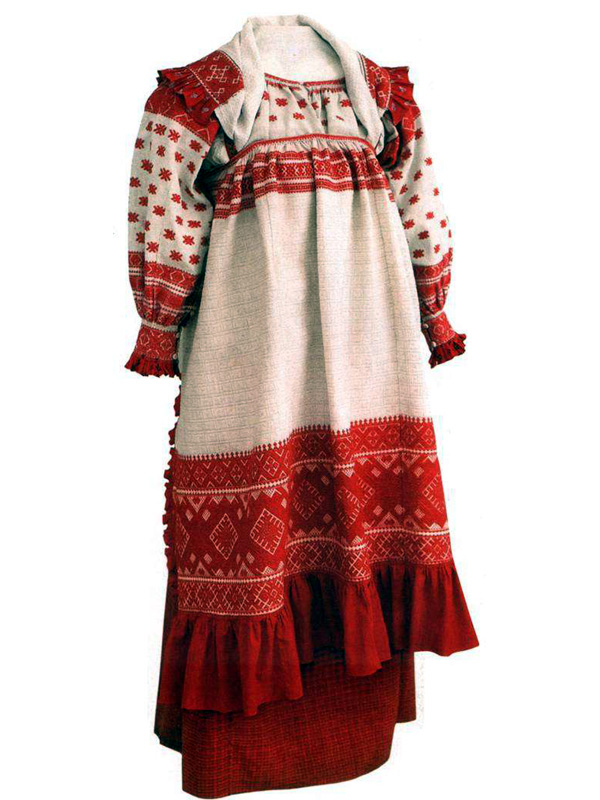 Женский свадебный наряд 1870-1880 гг. Вологодская губ., Сольвычегодский уезд