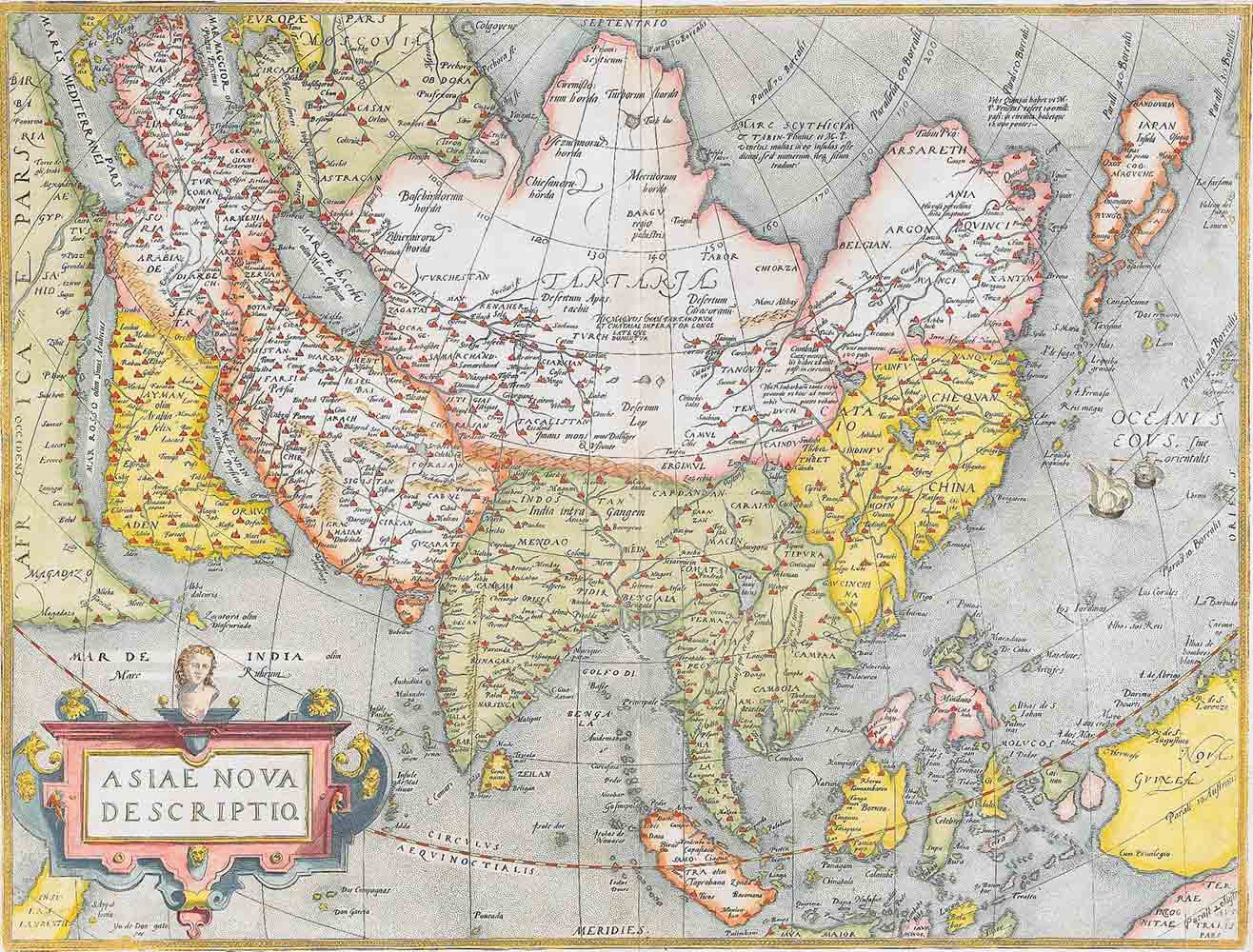 Карта Азии Абрахама Ортелия, 1584