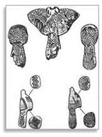 Фигурки птиц, найденные в Мезине, Украина, 10 000 лет до н.э.