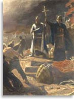 Епископ Абесаллон повергает статую Свентовида в Арконе. Laurits Tuxen