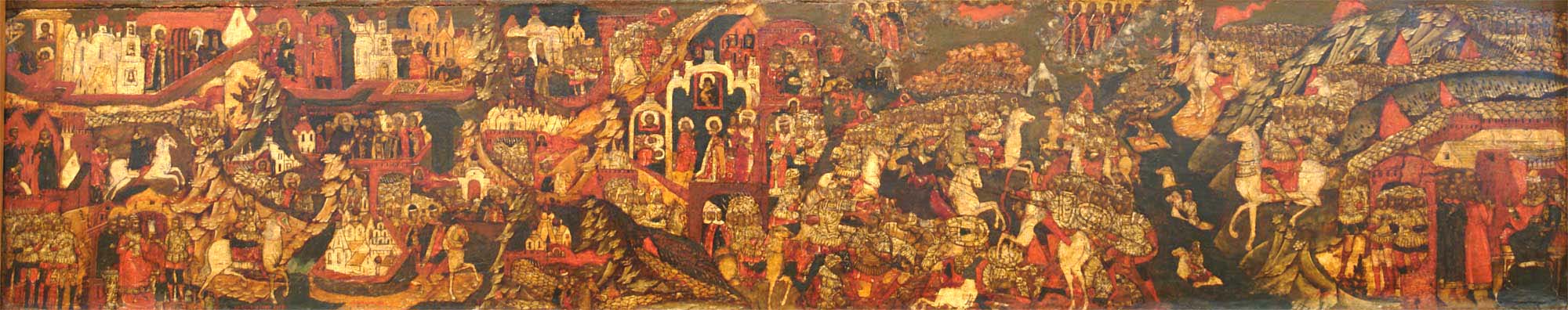 Фрагмент иконы «Сергий Радонежский. Житийная икона». Куликовская битва