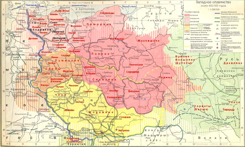 Карта расселения западных славян