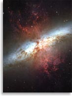 Спиральная Галактика M82 (фото Хаббла)
