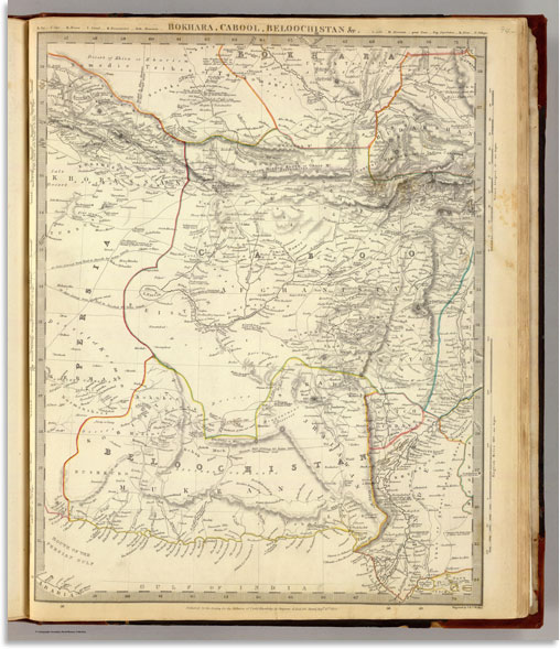 Bokhara Cabool Beloochista 1838 World Atlas