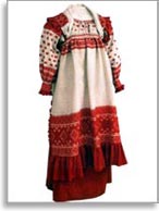 Женский свадебный наряд 1870-1880 гг. Вологодская губ., Сольвычегодский уезд
