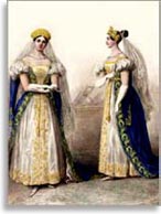 Фрейлины великих княжон. Альбом «Придворных дамских нарядов», 1834 г.